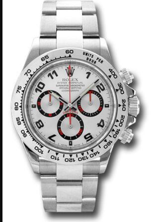 Replica Rolex White Gold Cosmograph Daytona 40 Watch 116509 Silver Arabic Dial - Click Image to Close